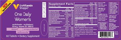 Photo of the The Vitamin Shoppe One Daily Women's label