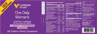 Photo of the The Vitamin Shoppe One Daily Women's label