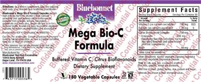 Photo of the Bluebonnet Mega Bio-C Formula label