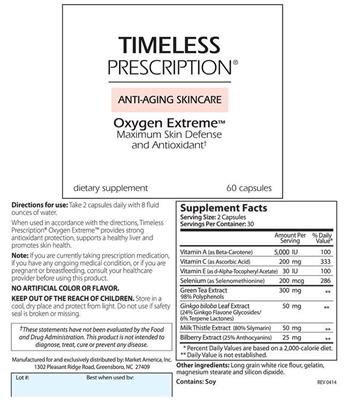 Photo of the Timeless Prescription Oxygen Extreme label