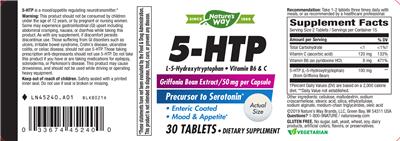 Photo of the Nature's Way 5-HTP label