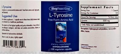Photo of the Allergy Research Group L-Tyrosine label
