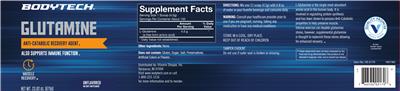 Photo of the BodyTech Glutamine Unflavored label