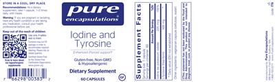 Photo of the Pure Encapsulations Iodine and Tyrosine label