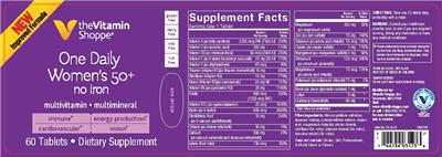 Photo of the The Vitamin Shoppe One Daily Women's 50+ No Iron label