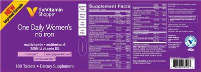 Photo of the The Vitamin Shoppe One Daily Women's No Iron label