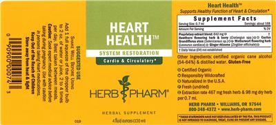 Photo of the Herb Pharm Heart Health label