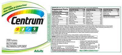Photo of the Centrum Centrum Adults label