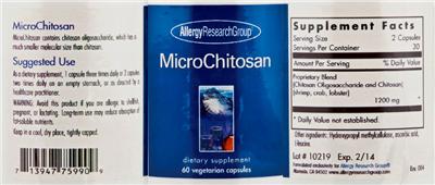 Photo of the Allergy Research Group MicroChitosan label