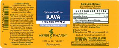 Photo of the Herb Pharm Kava label