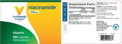 Photo of the The Vitamin Shoppe Niacinamide 500 mg label