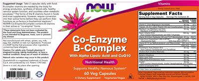 Photo of the NOW Co-Enzyme B-Complex label
