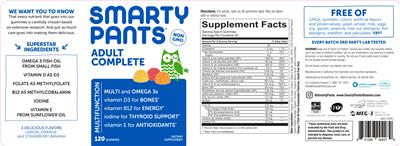 Photo of the SmartyPants Adult Complete label