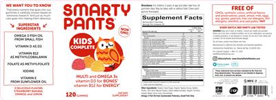 Photo of the SmartyPants Kids Complete label