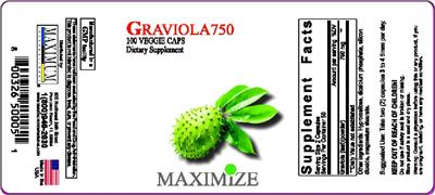 Photo of the Maximum Graviola750 label