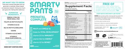 Photo of the SmartyPants Prenatal Complete label