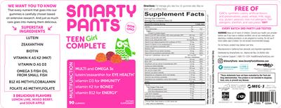 Photo of the SmartyPants Teen Girl Complete label