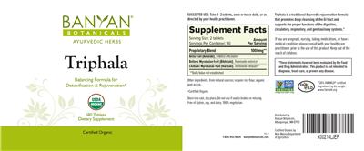 Photo of the Banyan Botanicals Triphala label