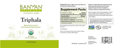 Photo of the Banyan Botanicals Triphala label