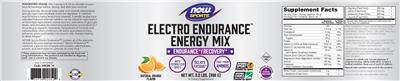 Photo of the NOW Sports Electro Endurance Natural Orange Flavor label