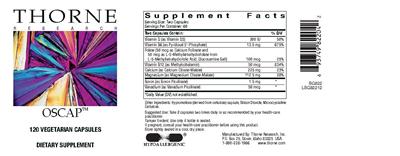 Photo of the Thorne Research Oscap label