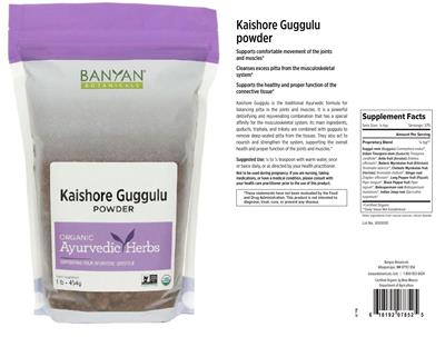 Photo of the Banyan Botanicals Kaishore Guggulu Powder label