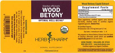Photo of the Herb Pharm Wood Betony label