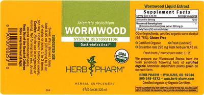 Photo of the Herb Pharm Wormwood label