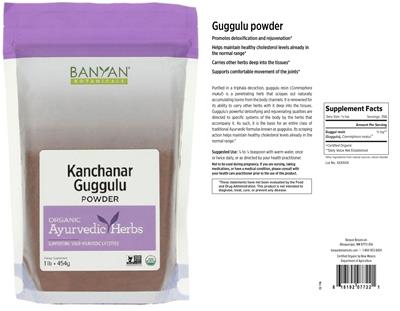Photo of the Banyan Botanicals Kanchanar Guggulu Powder label