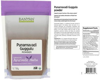 Photo of the Banyan Botanicals Punarnavadi Guggulu Powder label