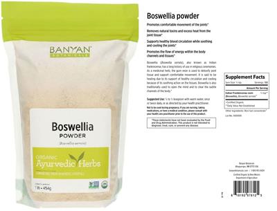 Photo of the Banyan Botanicals Boswellia Powder label