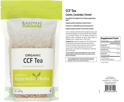 Photo of the Banyan Botanicals Organic CCF Tea label