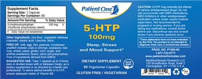 Photo of the Patient One 1 MediNutritionals 5-HTP 100 mg label