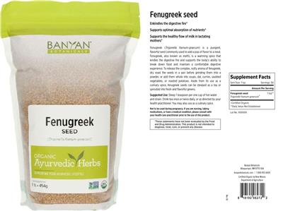 Photo of the Banyan Botanicals Fenugreek Seed label