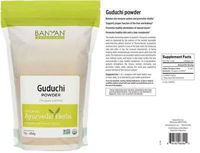 Photo of the Banyan Botanicals Guduchi Powder label