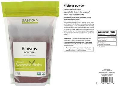 Photo of the Banyan Botanicals Hibiscus Powder label