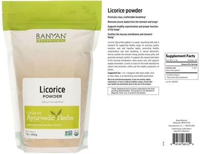 Photo of the Banyan Botanicals Licorice Powder label