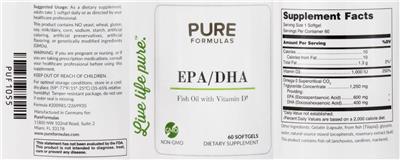 Photo of the PureFormulas EPA/DHA Fish Oil with Vitamin D label