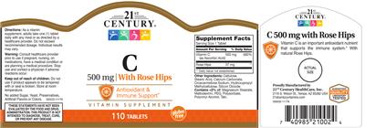 Photo of the 21st Century C 500 mg with Rose Hips label