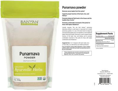 Photo of the Banyan Botanicals Punarnava Powder label