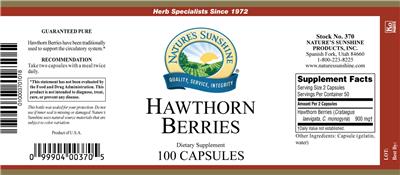 Photo of the Nature's Sunshine Hawthorn Berries label