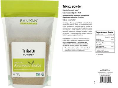 Photo of the Banyan Botanicals Trikatu Powder label