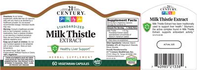 Photo of the 21st Century Milk Thistle Extract label