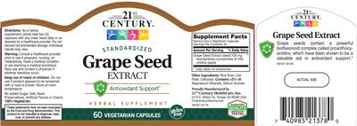 Photo of the 21st Century Grape Seed Extract label