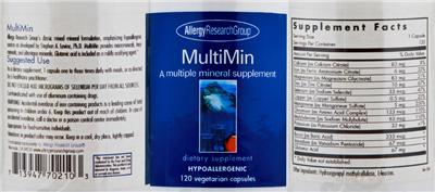 Photo of the Allergy Research Group MultiMin label