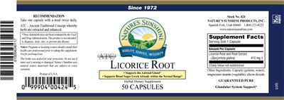 Photo of the Nature's Sunshine Licorice Root ATC Concentrated label