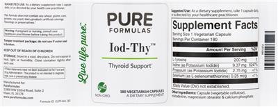 Photo of the PureFormulas Iod-Thy label