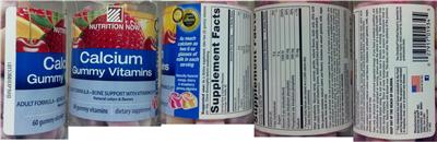 Photo of the Nutrition Now Calcium Gummy Vitamins label