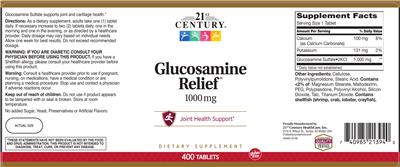 Photo of the 21st Century Glucosamine Relief 1000 mg label