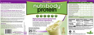 Photo of the BN Baseline Nutritionals The Original Nutribody Protein Natural Vanilla label